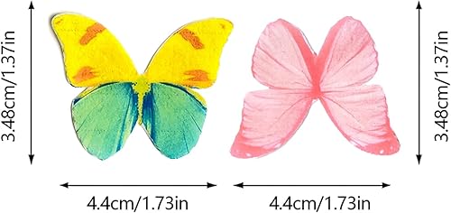 Miniatura 9 de Un juego de 60 piezas de papel de oblea, cupcakes de mariposa, decoración para hornear, festival de boda, postre, decoración de alimentos (rojo)