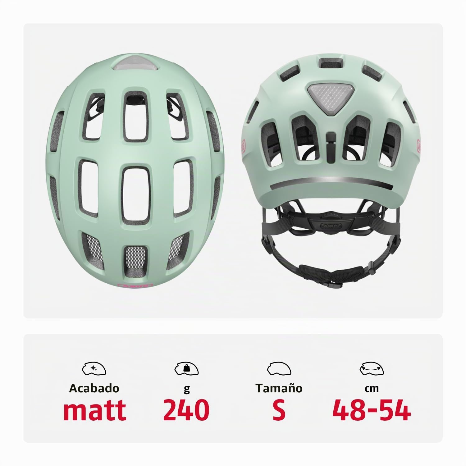 ABUS Youn-I 2.0 Bike Helmet - with Light for Children, Teenagers and Young Adults - for Girls and Boys