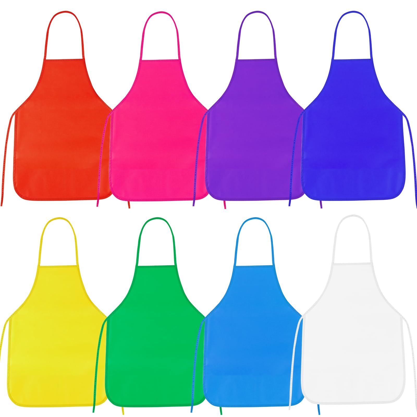 PLULON 8 Pcs Kids Apron Painting Aprons, Kids Aprons for Painting Art Apron Smocks Bulk for Art Activity Craft Home Kitchen Classroom Party Supplies