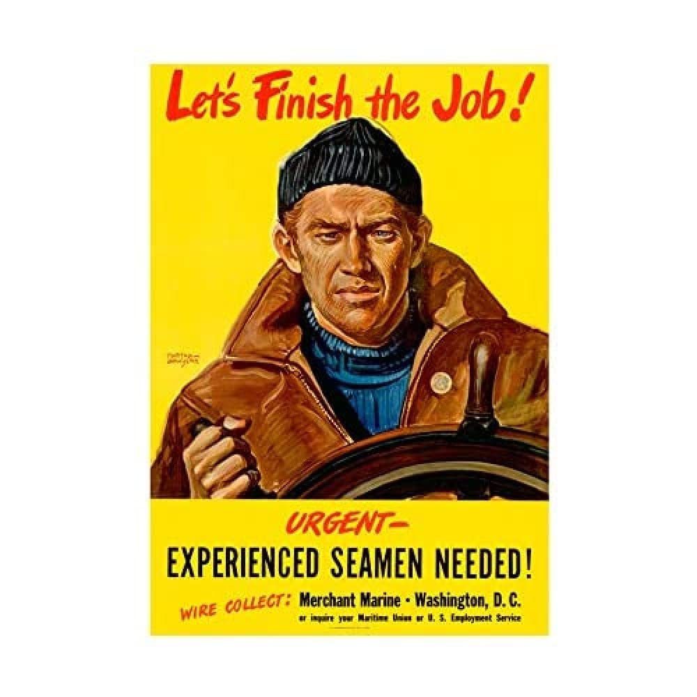 Wee Blue Coo War WWII Merchant Seamen Sailor Marine Urgent Wall Art Print
