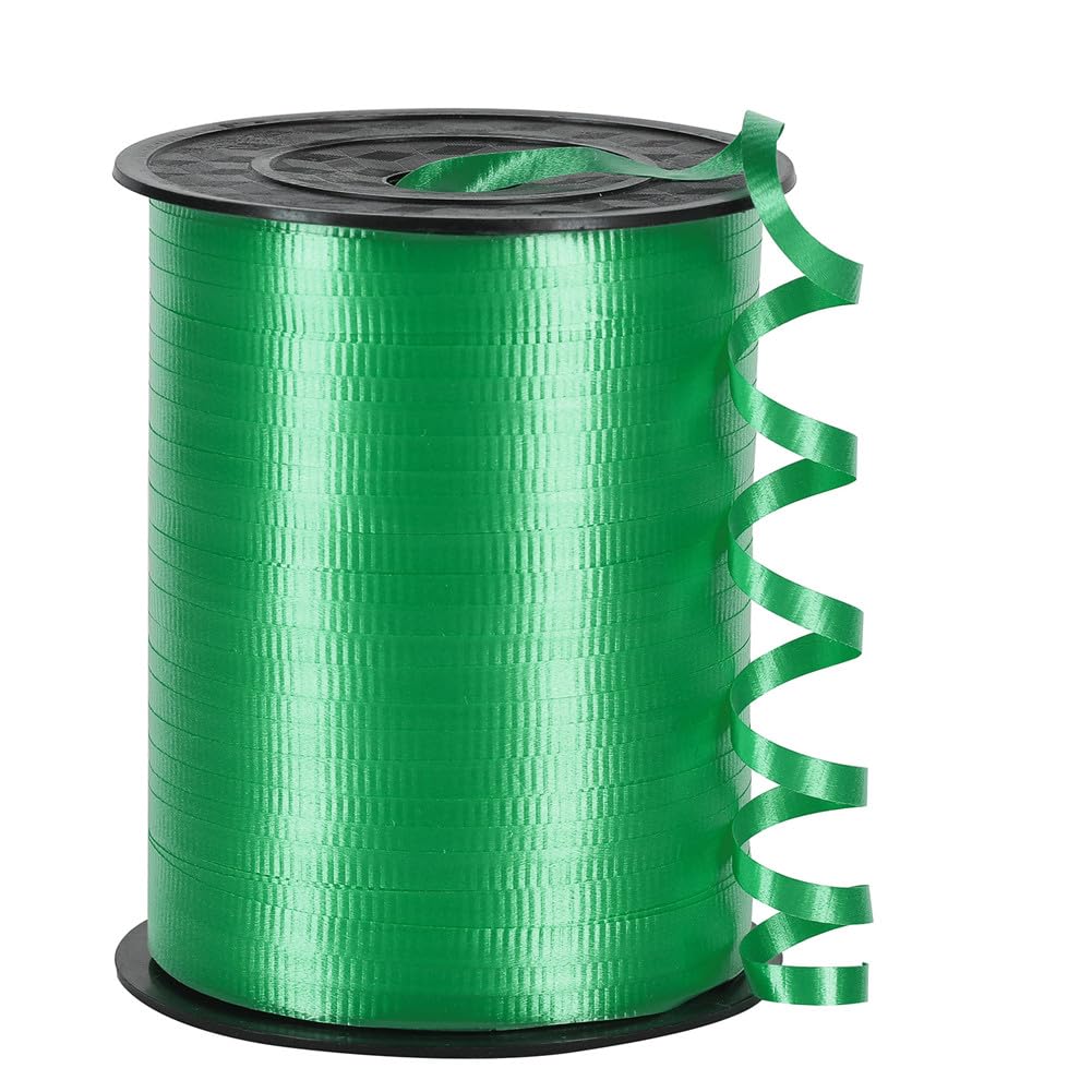 Green Curling Ribbon,3/16 inch x 500 Yard Dark Green Crimped Curling Ribbon for Gifts Wrapping, Balloons Decors, Birthday Party, St. Patrick's Day