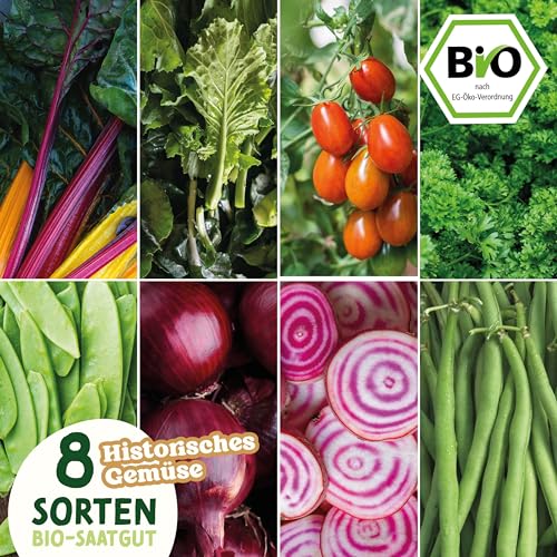 valeaf BIO Historisches Gemüse Starter Kit I Seltene Gemüsesorten Samen im Gemüsesamen Set I Gemüse Anzuchtset I samenfestes Saatgut I Samen Gemüse als Saat Geschenk Set I tolles Garten Geschenk