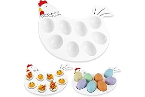 Easter Ceramic Serving Plate For 8 Deviled Eggs