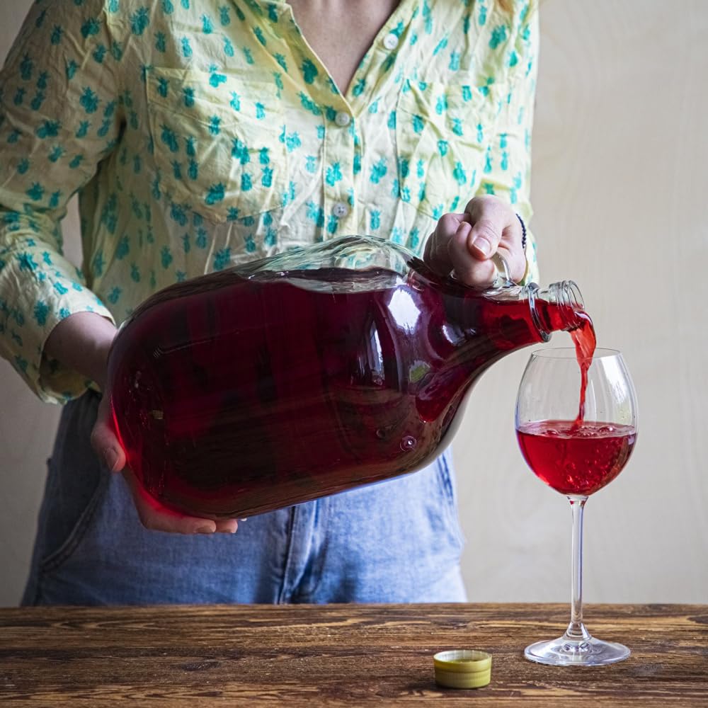 Lot de 6 ballons de fermentation en verre de 5 l avec fermeture à vis