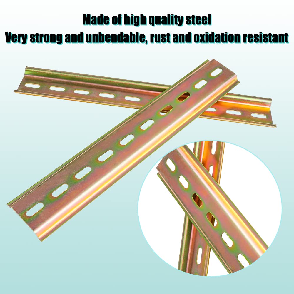 WHC 3 Piezas Carril Din Enchufe Carril Din Rieles de Montaje, Puentes de Cables para La Instalación en Armarios de Distribución, Aparamenta (Amarillo, 3,5 cm de Ancho, 20 cm de Largo, 0,75 cm de Alto)