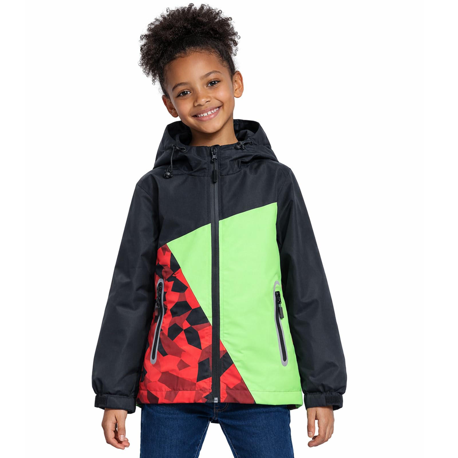 Modvibe Regenjacke Kinder Wasserdicht Unisex Regenjacke Jungen Outdoorjacke Windbreaker mit Kapuze Regenkleidung Kinder für Aktivitäten im Freien