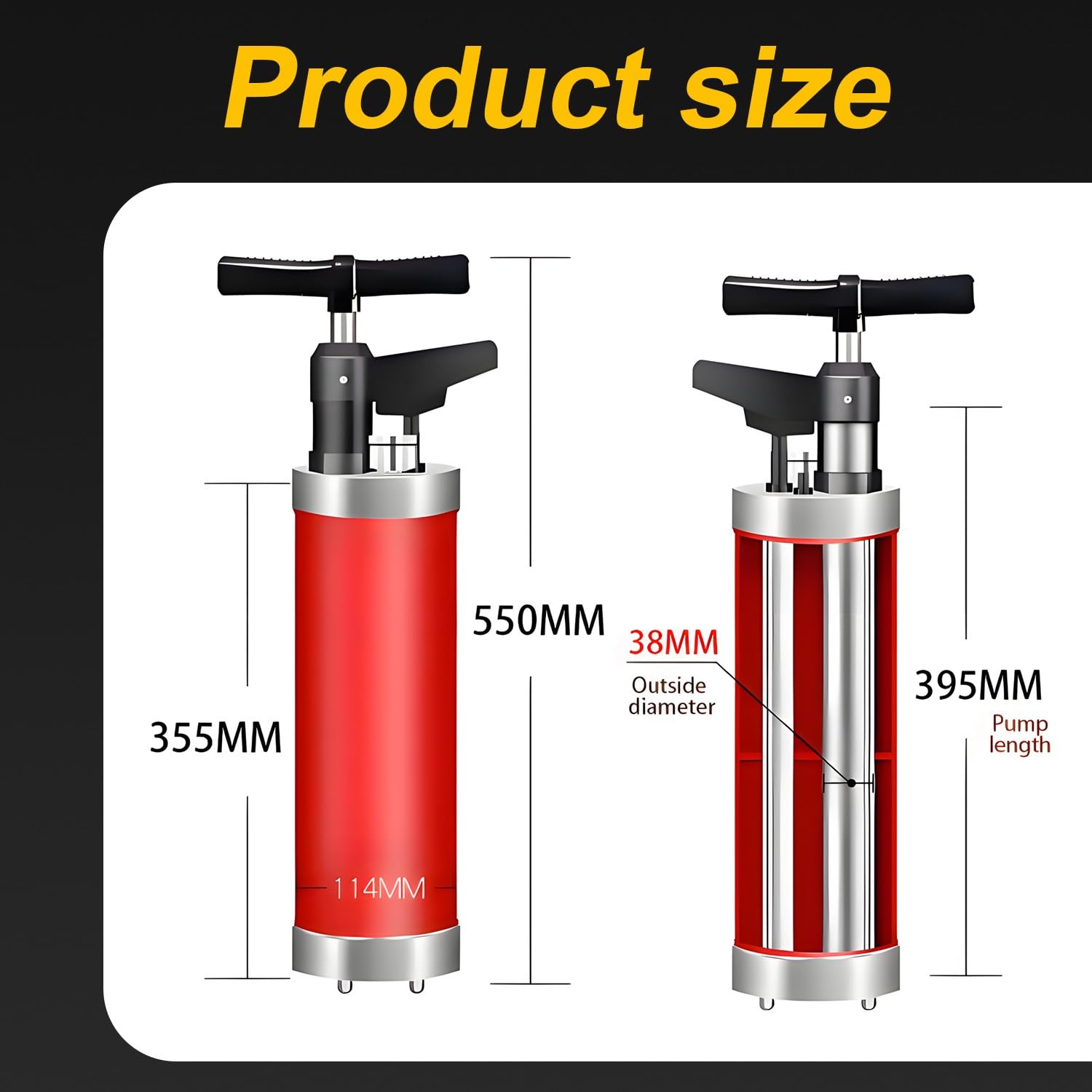 Stura WC con 4 Ventose, Pompa Stura Scarichi con Barometro, Sturalavandini a Pressione, Sturalavandino Ad Aria Compressa, per Disintasare WC, Lavello, Doccia, Lavandini, Scarico