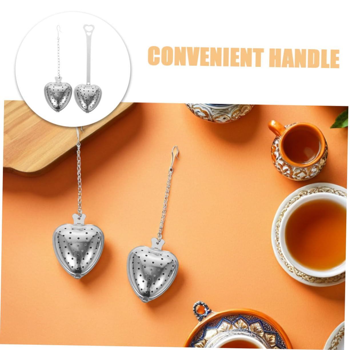 ABOOFAN 30 Piezas Corazón de infusor de té infusor de té inoxidable en forma de corazón Plata