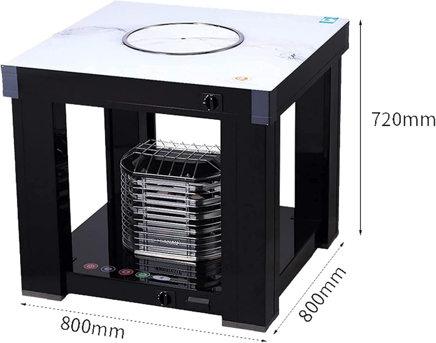 Mesa de calefacción portátil para interiores con radiador de convección para uso en invierno en la sala de estar
