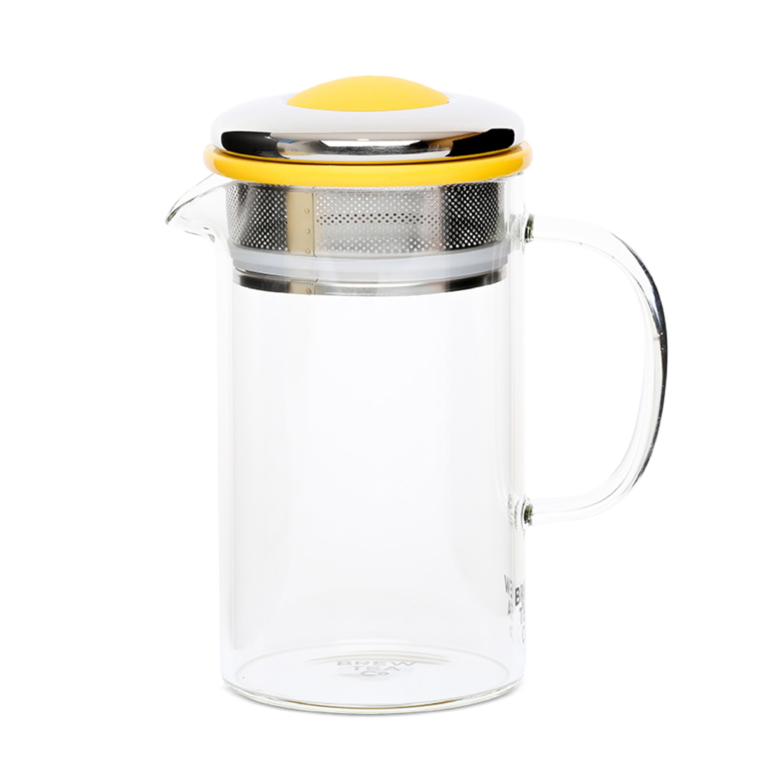 Brew Tea Company - Yellow Tea Pot - Glass Tea Pot for One - 400ml