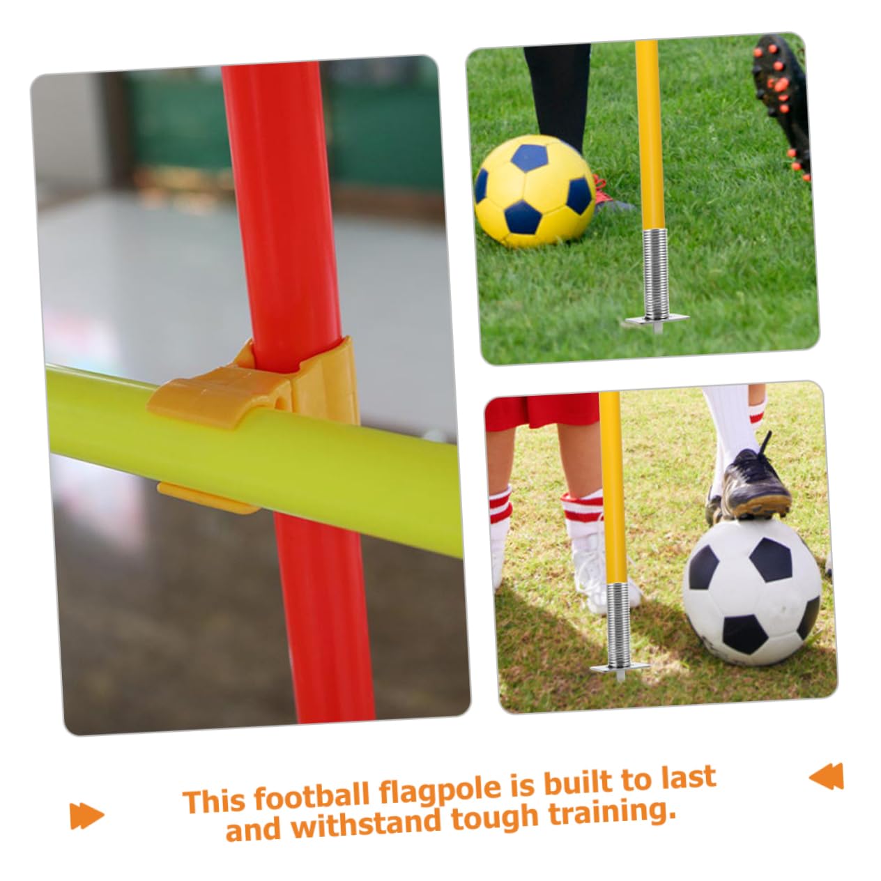 1set Accessori per Calcio Supporto per Bandierine Picchetti Molla per Allenamento Stabilità e Trasportabilità per Terreni di Gioco e Allenamenti di Squadra