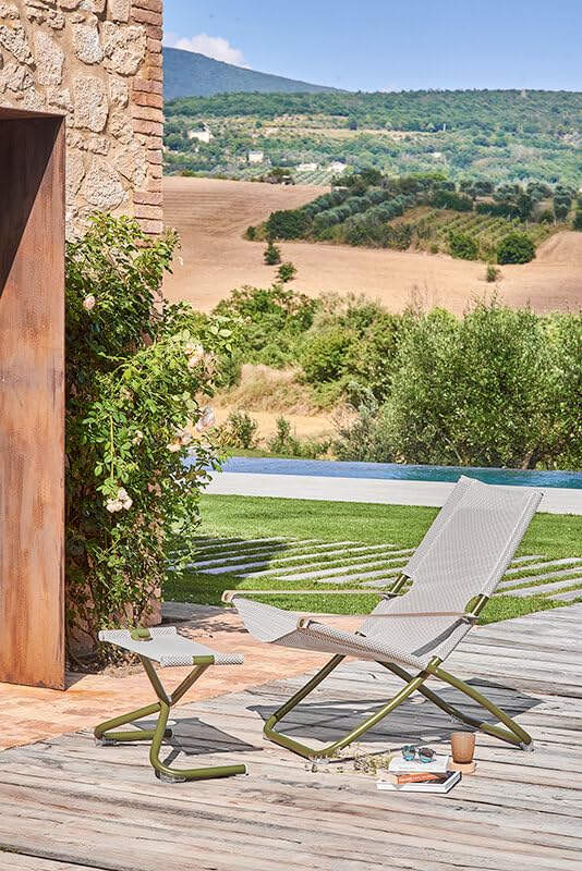 EMU Sdraio Snooze Bianco/Citronella in Acciaio Verniciato Giardino Esterno Piscina