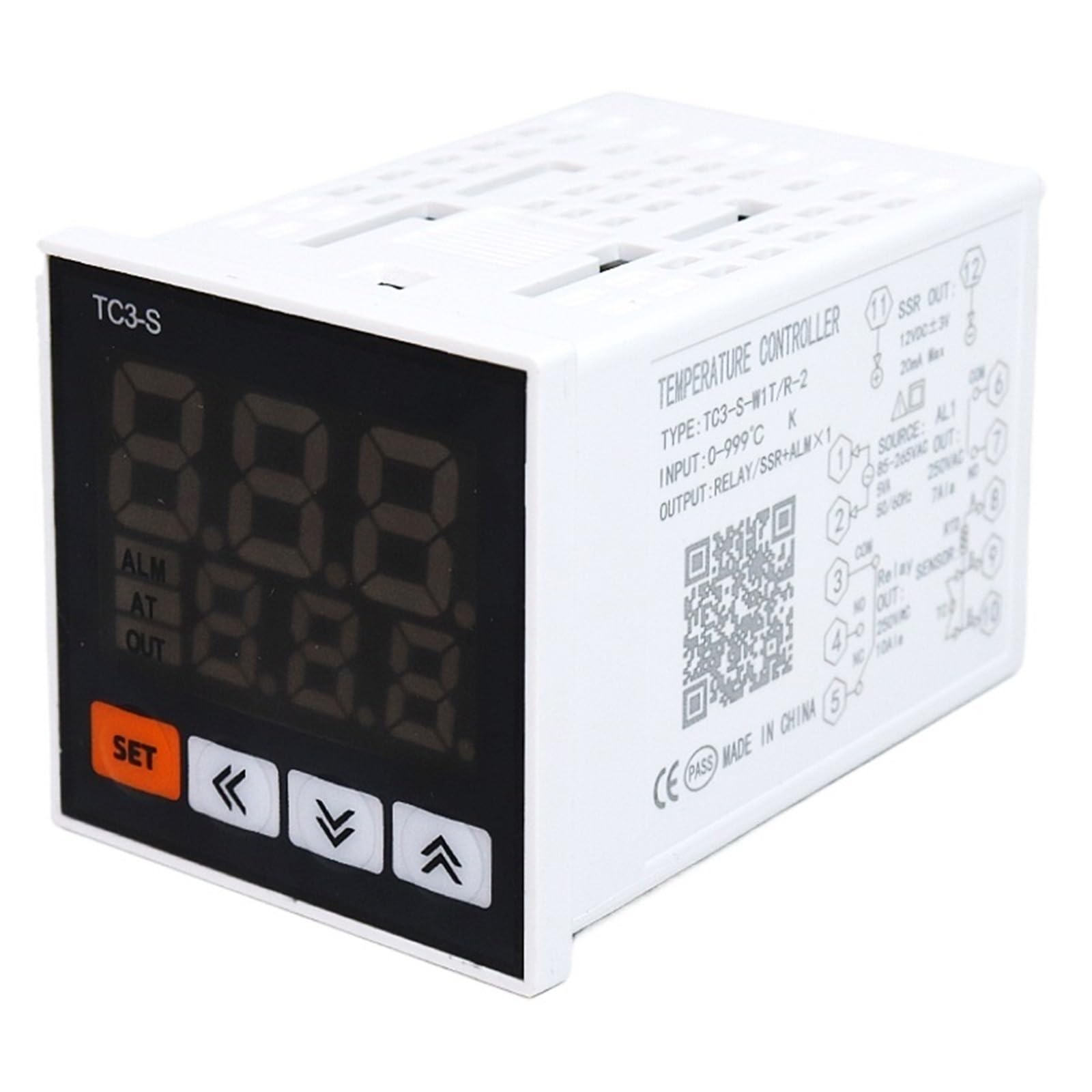 Controlador de temperatura termorregulador de 220 V CA, entrada PT100 KJ, TC3S, TC3H, TC3M, termostato digital PID for control de temperatura de 0 a 999 °C.