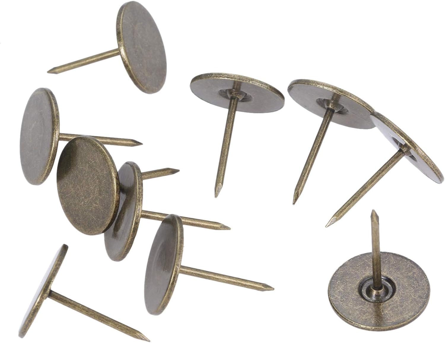 Tachuelas de tapicería, Caja de Madera de 10x22mm for Muebles, chinchetas de Cabeza Plana de Metal, Tachuelas Decorativas, alfileres de Bronce Antiguo, 10 Uds.