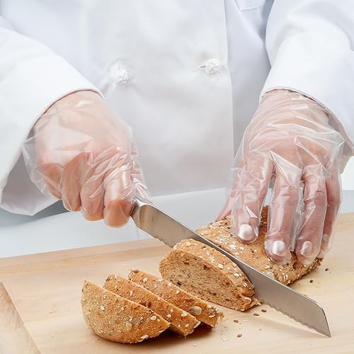 Miniatura 6 de TRONEX Guantes desechables de polietileno fundido seguro para alimentos CPE en relieve plástico transparente PE para preparación de panadería de