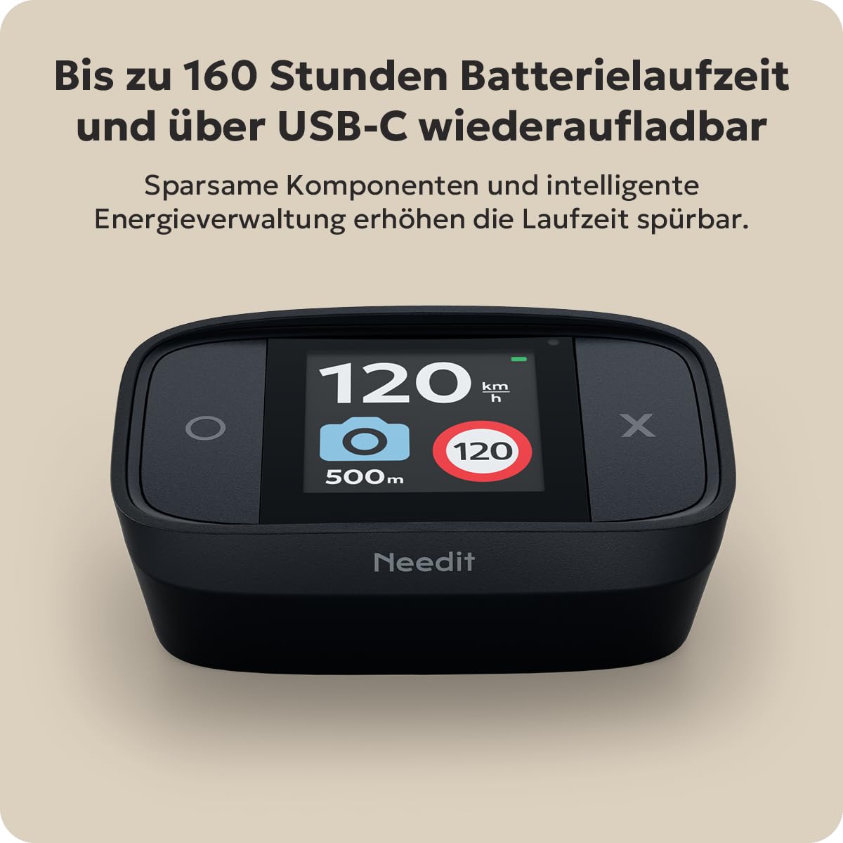 Needit Drive One Pro Verkehrswarner [NEUHEIT 2026] mit Farbdisplay | Für Apple CarPlay & Android Auto I mit Live-Verkehrswarnungen I Kein Abo erforderlich I Mit Daten von Blitzer.de