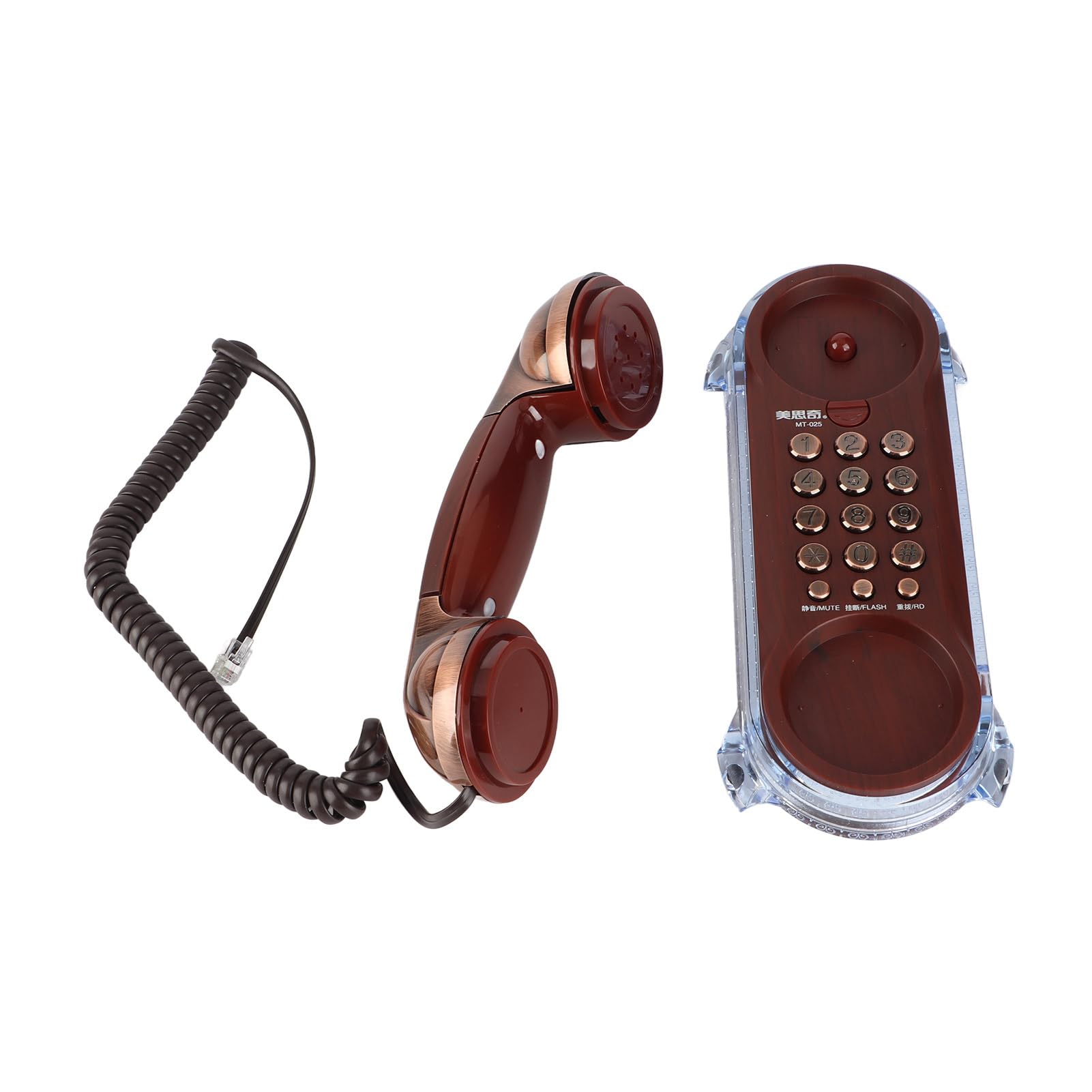 Telefon Antike Retro Wandtelefon Kabelgebundenes Telefon Festnetz Modetelefon für Home Hotel(Rote Bronze)