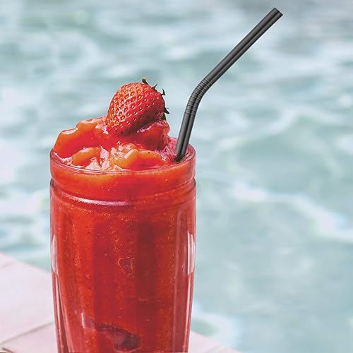 Miniatura 6 de Hiware Paquete de 12 pajitas de acero inoxidable negras reutilizables con funda popotes de metal para vasos de 30 y 20 onzas apto para lavavajillas