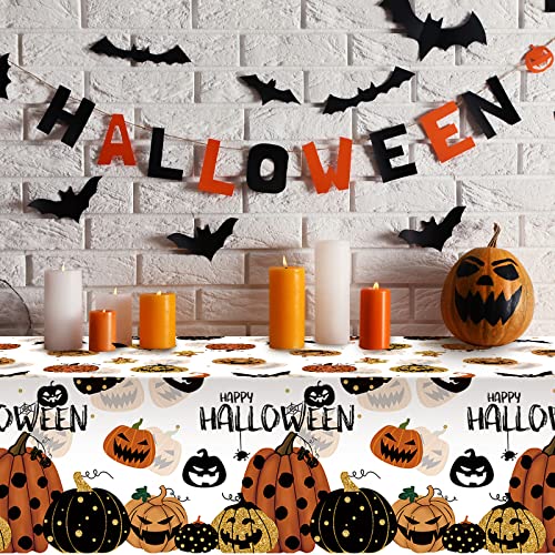 Jectivs JT22014 3 Pieces Happy Halloween Jack-O-Lantern Pumpkin Party Tablecloth Decorations thumb #5