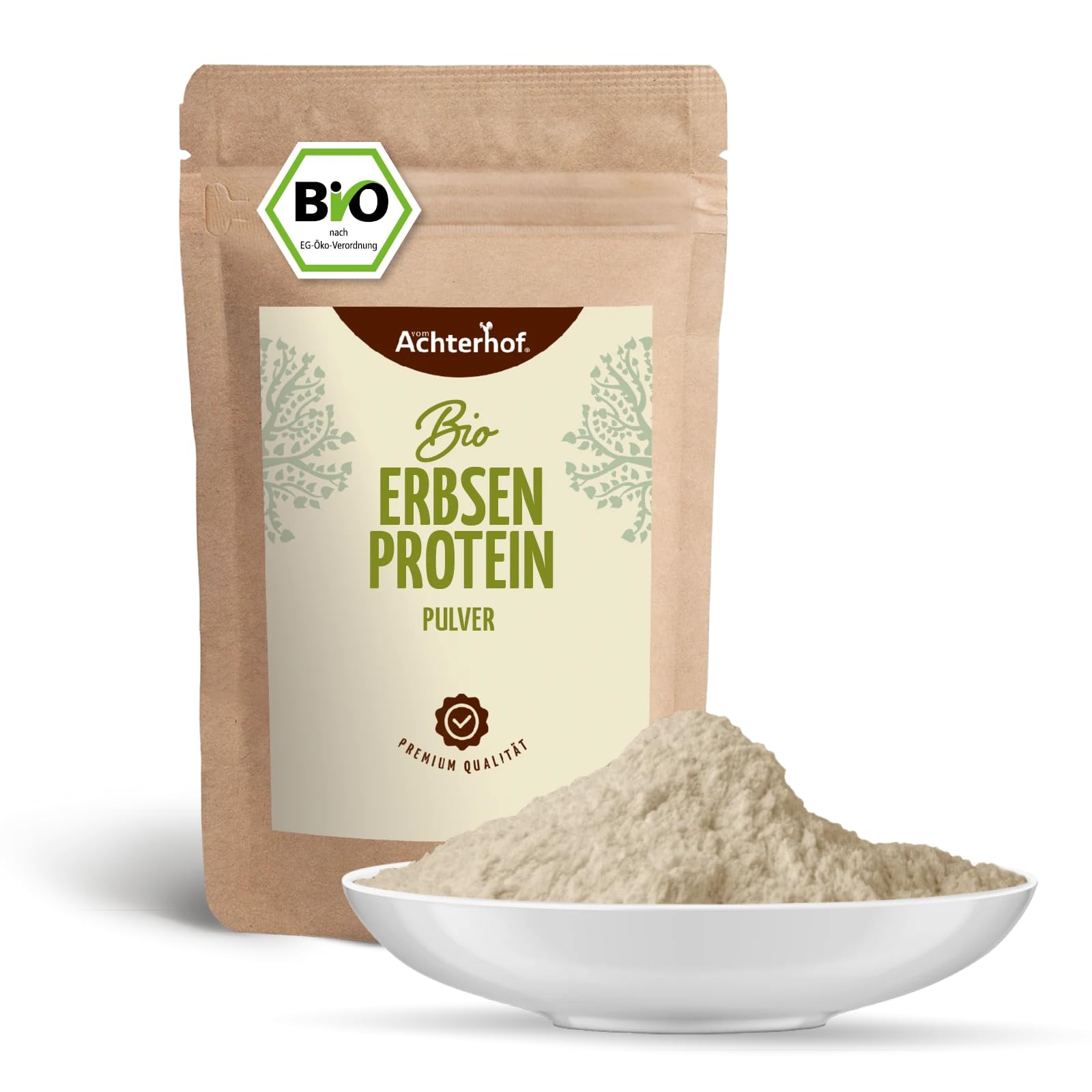 Erbsenprotein Bio | 1 KG | 80% Proteinanteil | Veganes Proteinpulver | direkt vom Achterhof