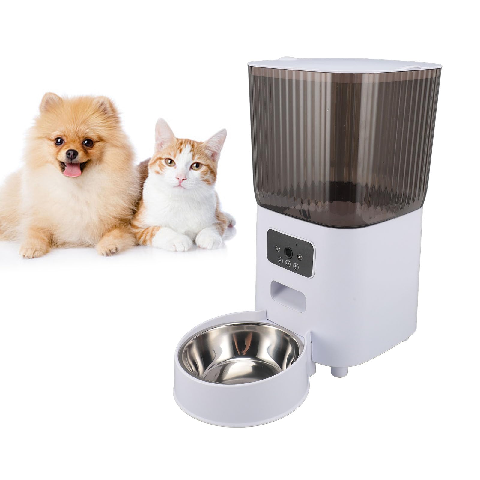Comedero Automático para Mascotas, Comedero para Perros y Gatos de 5L, Dispensador de Comida para Mascotas, Cubierta Sellada de 360 ​​Grados, Fuente de Alimentación Dual (Cuenco
