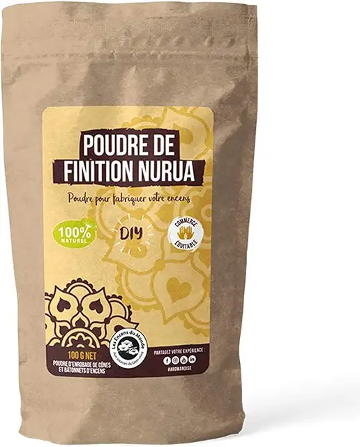 Poudre de Finition Nurua - DIY Encens Poudre pour Bâtonnets et Cônes