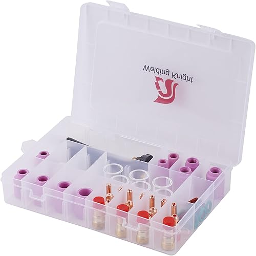 Miniatura 5 de 55 unids tig soldadura antorcha Stubby Gas lente #10 Copa de vidrio Accesorios Kit para TIG WP-171826