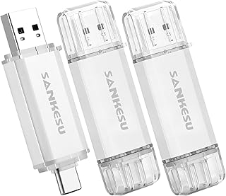 SANKESU 3 Pack 32GB USB Stick 3.0 Flash Drive Type C Cle USB, High Speed USB Drive Photo Stick Memory External Data Storage Clé USB Thumb Drive Compatible with OTG Type C Phone/Tablet/Laptop/PC