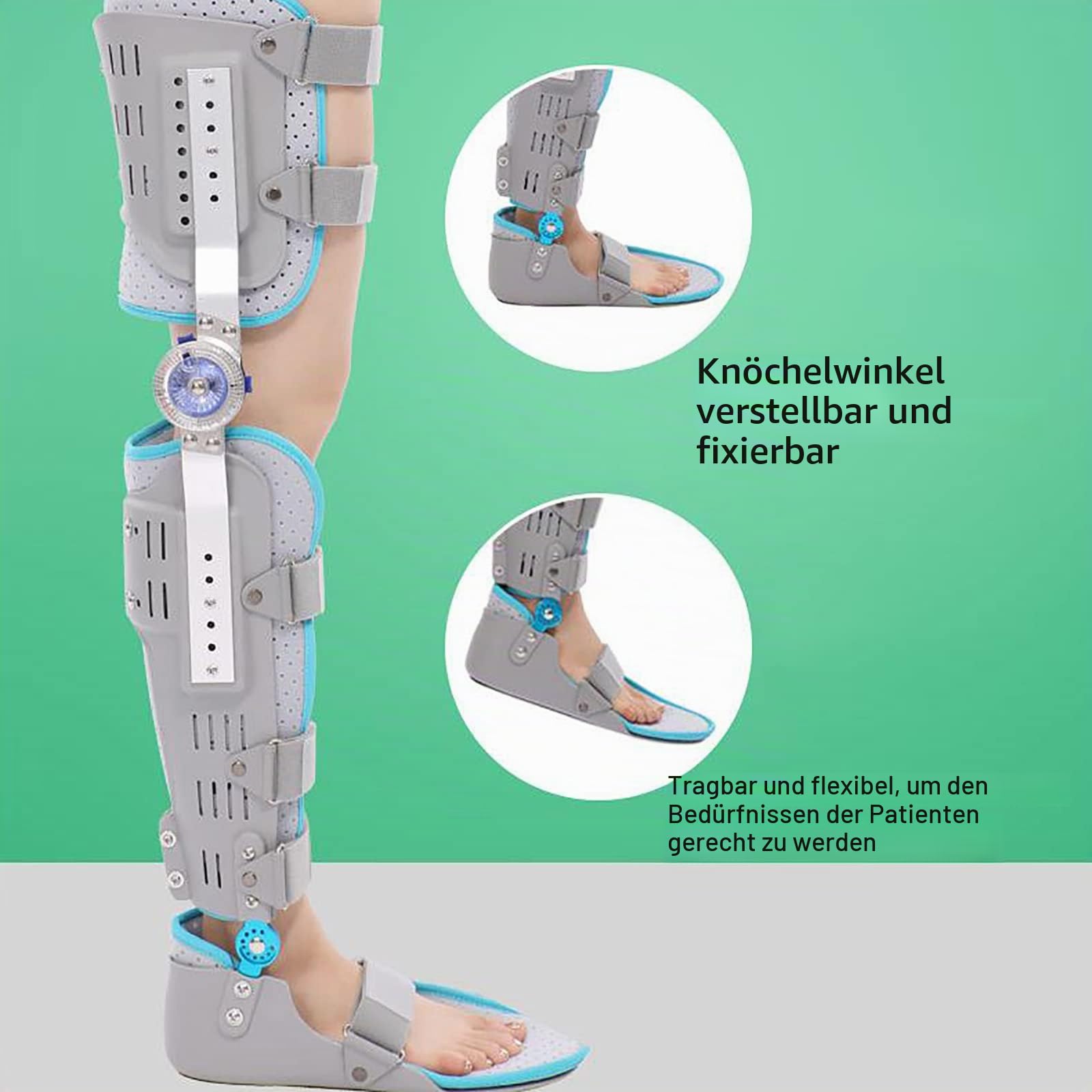Hüft-Knie-Knöchel-Fuß-Orthese, klappbare Knie-Fuß-Stützorthese, Taille/Knie-Knöchel-Fußgelenk-Fixierungsorthese, Beine können gebogen Werden, für Hüftfraktur, Ischiasnerv-Schmerzlinderung