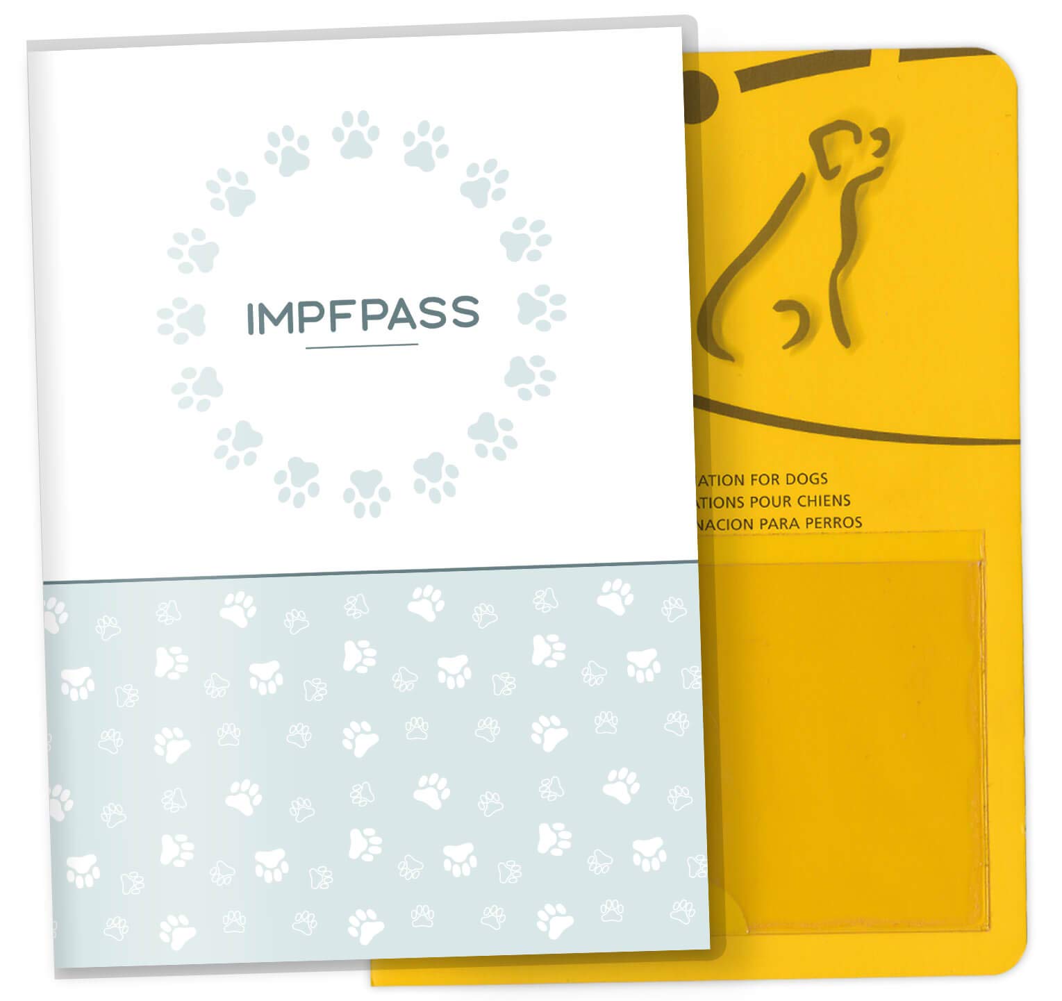 OLGS Impfpasshülle für Tiere Lovely Pets Schutzhülle für dem Impfpass Tierpass Hülle Haustier Geschenkidee (footmark, Impfpasshülle ohne Personalisierung)