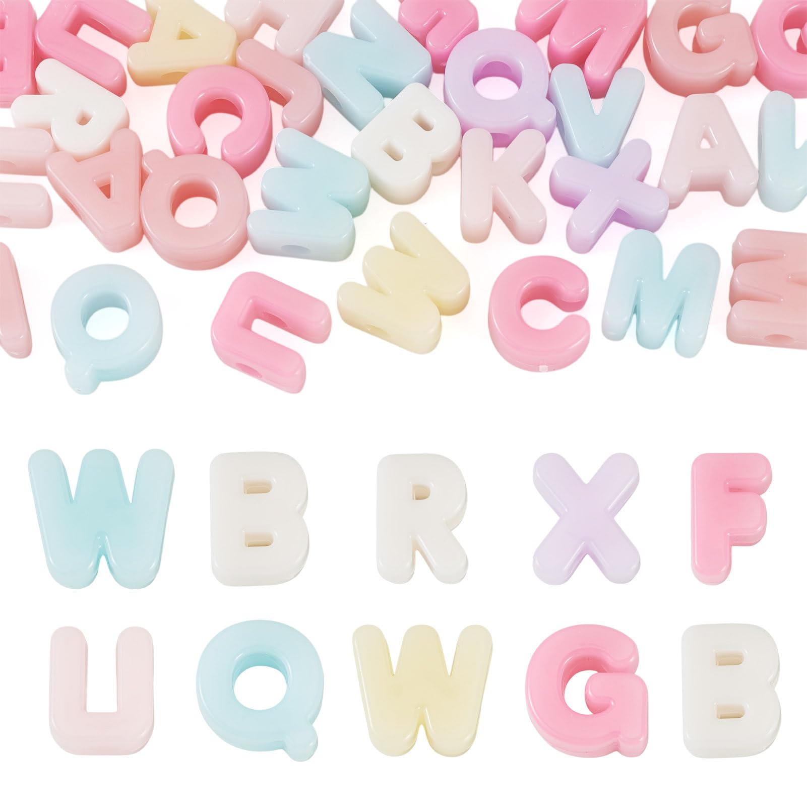 Cheriswelry 30Pcs Alphabet Acrylic European Beads Random Letters Beads — image 1