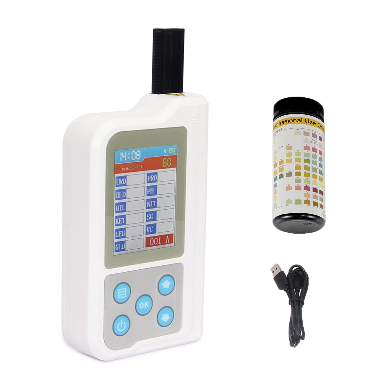 Analizador de orina digital, 11 análisis de orina de rutina con tiras de prueba de pH, tiras de prueba de orina portátiles Instrumentos de prueba, para pruebas en el hogar, viajes, hospital y clínicas