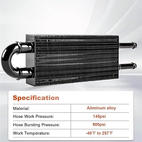 Vista 40 de BARTOO Kit universal de enfriador de aceite de transmisión de 5/16 pulgadas, kit de enfriador de aceite de aleta y tubo de 6 pasos de aleación