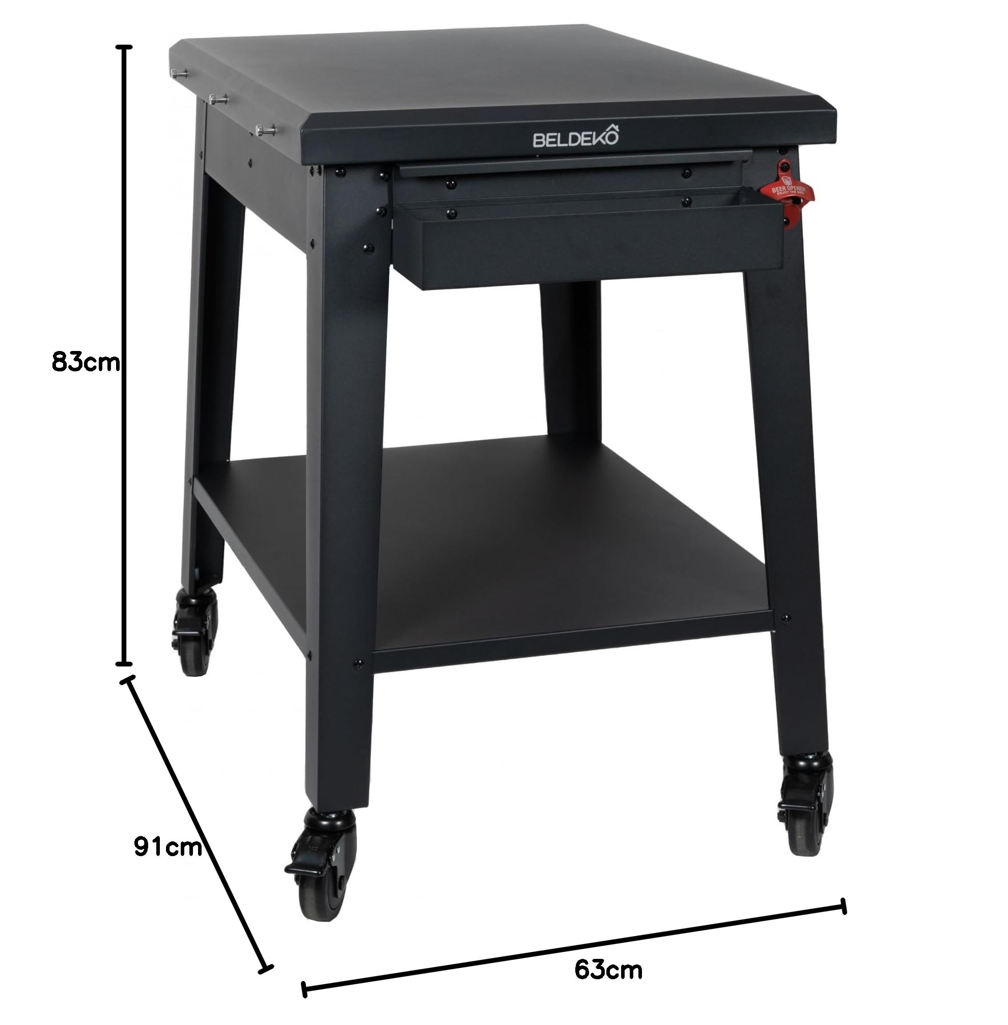 BELDEKO Table à Roulettes pour Four à Pizza et BBQ - Marque Française