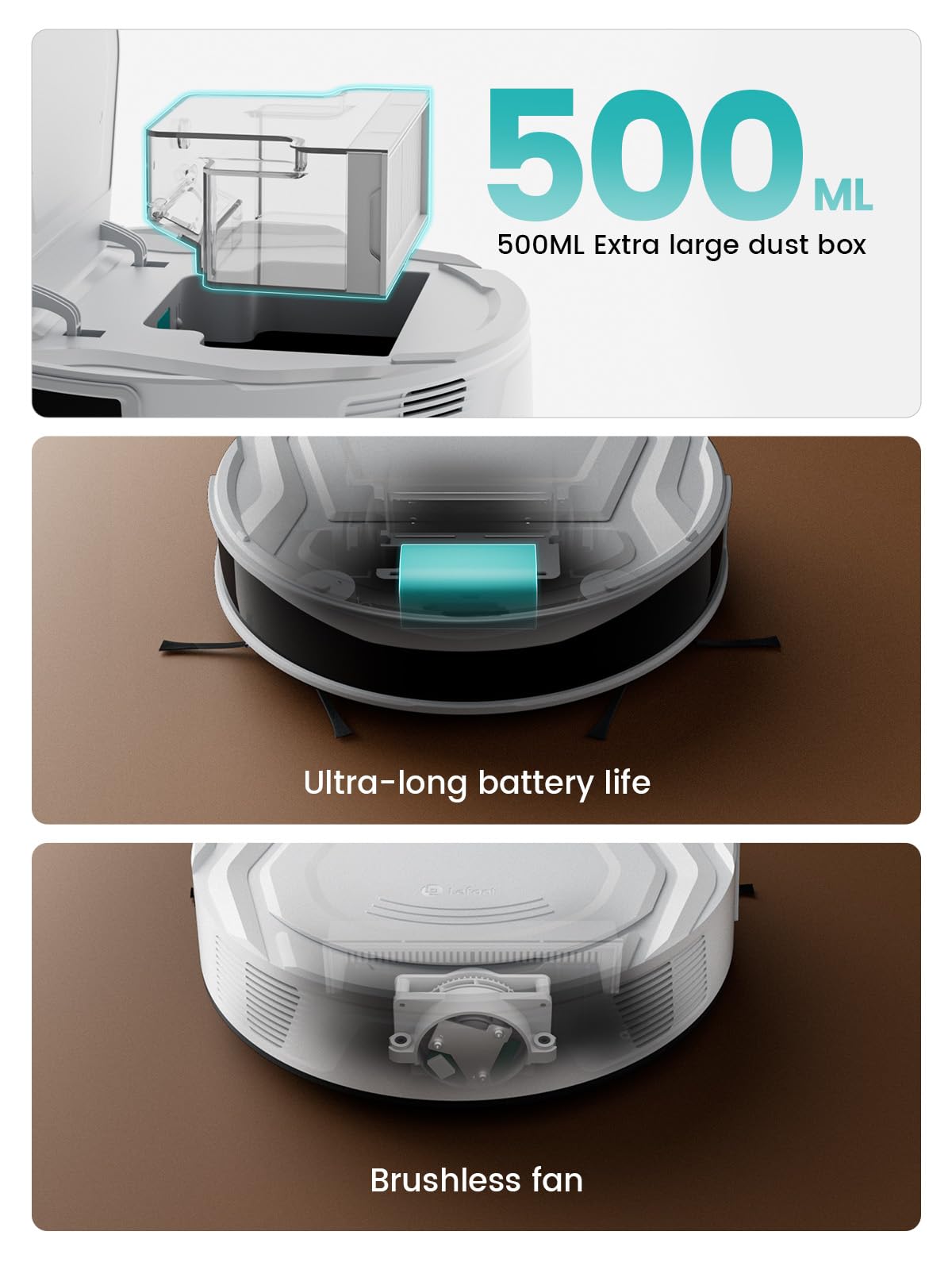 Lefant Lefant M210 Pro Robotic Vacuum, Strong Cleaning Performance, Low-Profile Design, Auto Recharge, Multiple Control Options, Timed Clean, Ideal for Pet Owners & Hard Surfaces, White in use