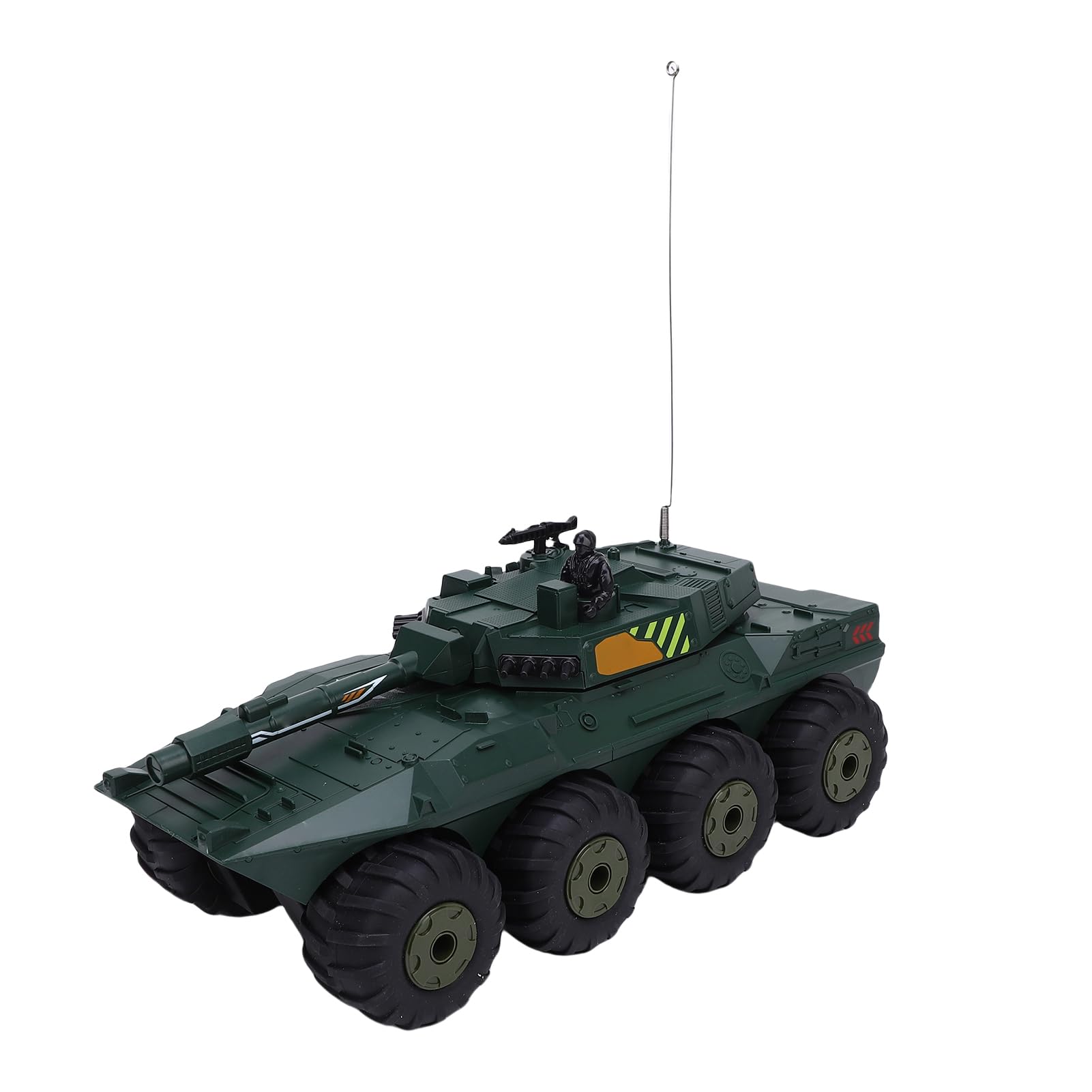 Carro armato RC giocattolo in scala 1/32 2.4GHz anfibio 8 ruote motrici Veicolo telecomandato Rotazione a 360 gradi Arrampicata su tutti i terreni RC Auto per bambini Adulti (Verde 2 batterie)