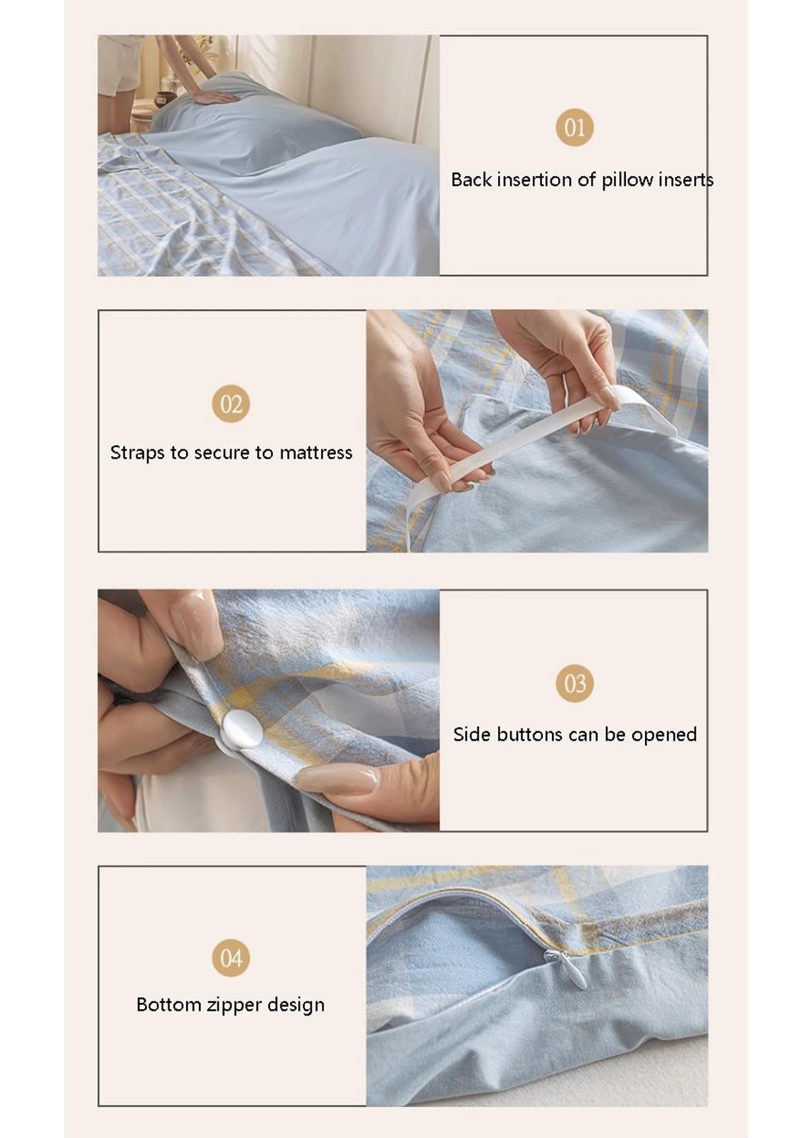RUZGAR Drap de Sac de Couchage Coton Fermeture Confort Léger Sac de Couchage et Couverture de Voyage Sac de Couchage d'É té Doublure Drap Intérieur