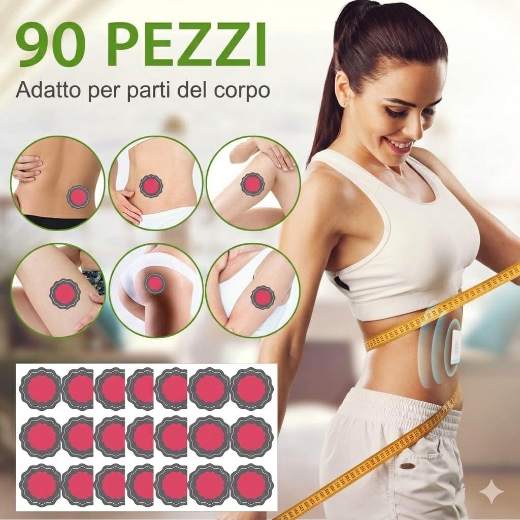 90 Pezzi Cerotti Dimagranti Patch, Cerotti Dimagranti Efficaci, Discreti Delicato e Non Lrritante, Cerotto Ultra Pancia e Vita, Gambe e Braccia, Discreti e Delicati Sulla Pelle