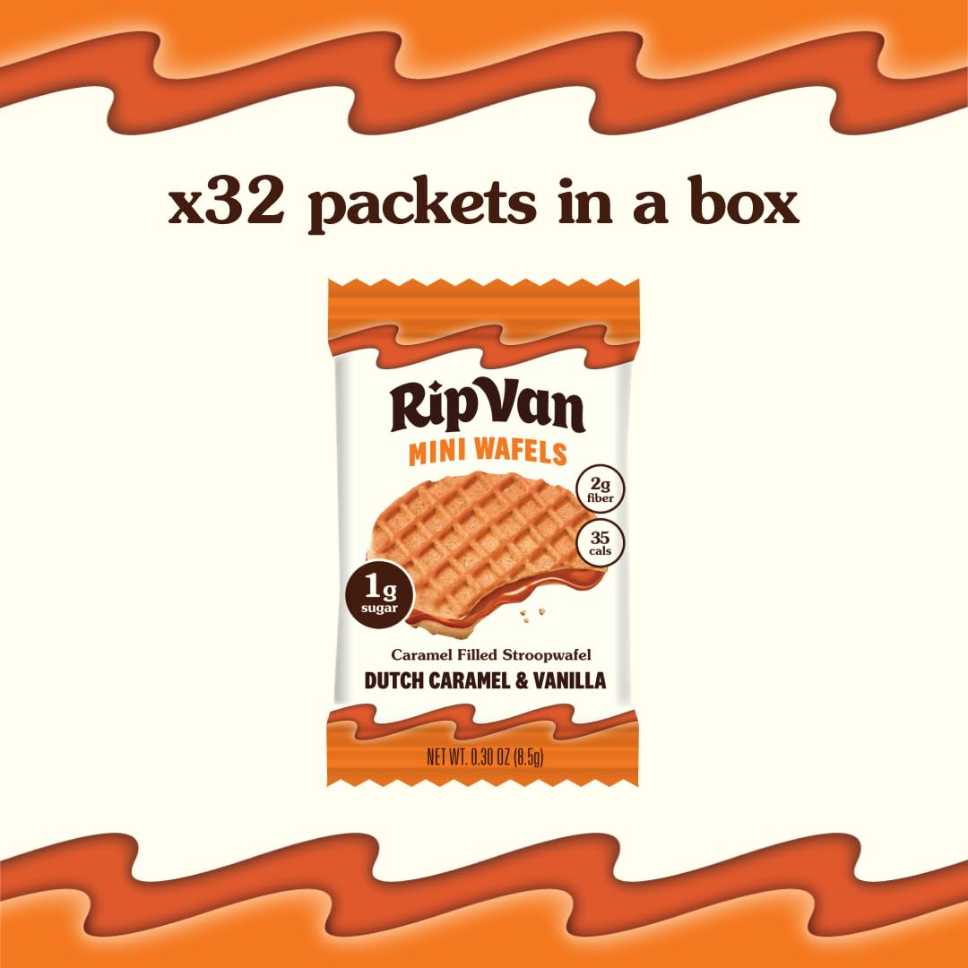 Rip Van Wafels Dutch Caramel Mini Stroopwafels - Low Carb Snacks 3g Net Carbs - Non GMO Snack — view 4