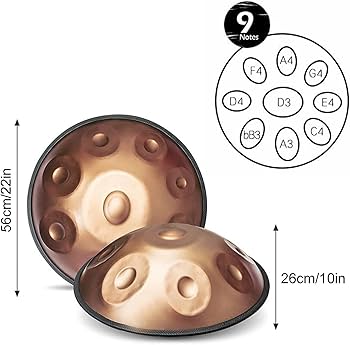 Amazon.co.jp: 440 Hz ハンドパンスチールドラム 9 ノート 22 インチ