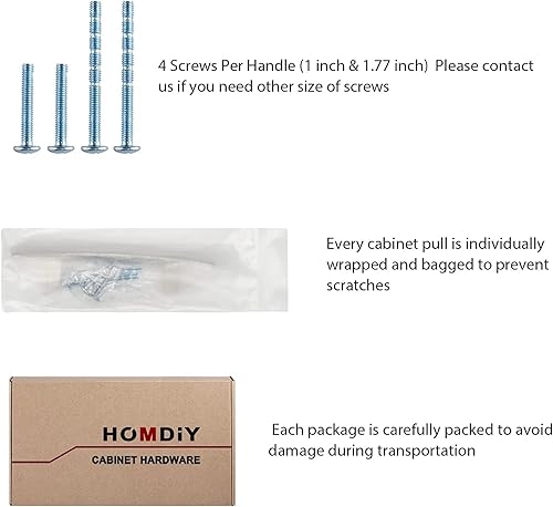 Miniatura 7 de homdiy HD1003BSS - Tiradores de gabinete de 3 pulgadas de níquel cepillado, tiradores de cajón de armario, manijas sólidas para cajón, tiradores de
