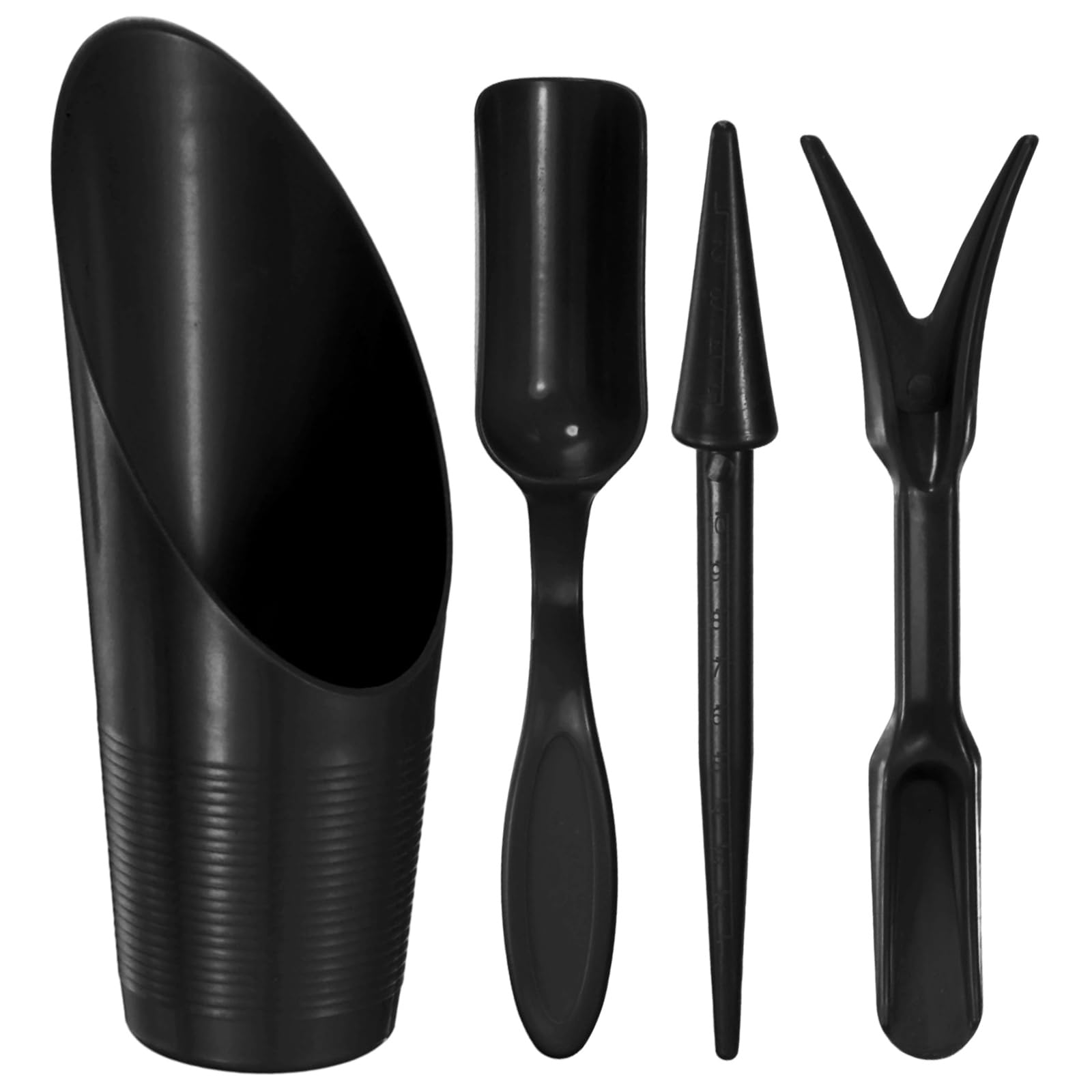 M METERXITY 1-Set Garden Shovel Hand Tools Transplanting Succulent Cultivation Digging Scoops Kits, Plastic Mini Garden Tool Set for Flower Planting/Bonsai Potting [Black]