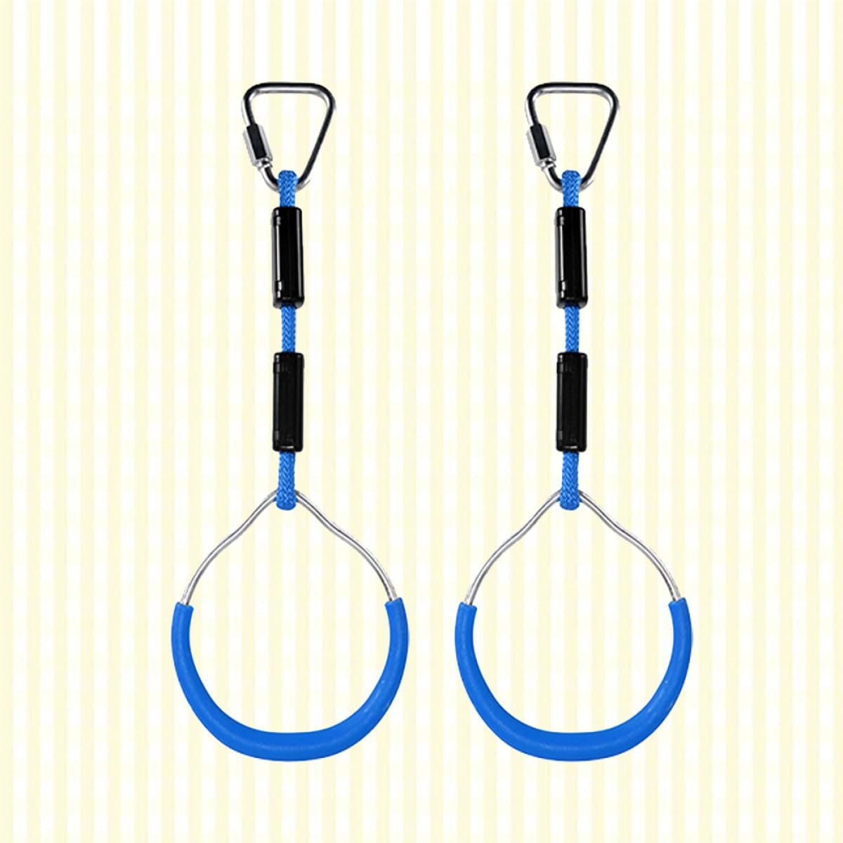 ORFOFE 2 Piezas Anillos Gimnasia Infantiles Columpio y Anillas Fitness Resistentes para Juegos al Aire Entrenamiento y Escalada Color Azul