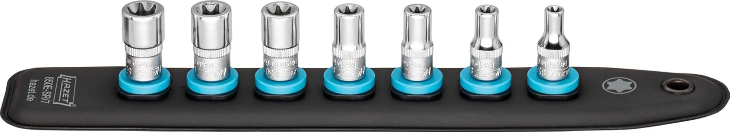Hazet 850E-SR/7 SmartRail External Torx Socket Set, 1/4" Drive, 7 Pieces