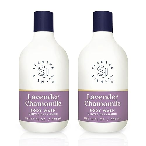 Spenser & Jensen - Jabón corporal hidratante diario con lavanda calmante y manzanilla, jabón corporal suave y limpiador, sin sulfato y parabenos, 18