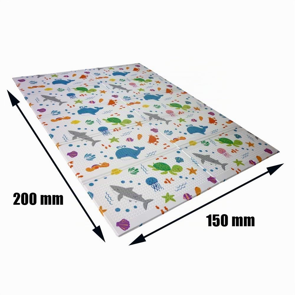 Tappeti Gioco Bambini 200x150x1cm,Tappeto per Bambini Pieghevole Tappetino Schiuma Pavimento Antiscivolo su Entrambi i Lati Portatile Impermeabile