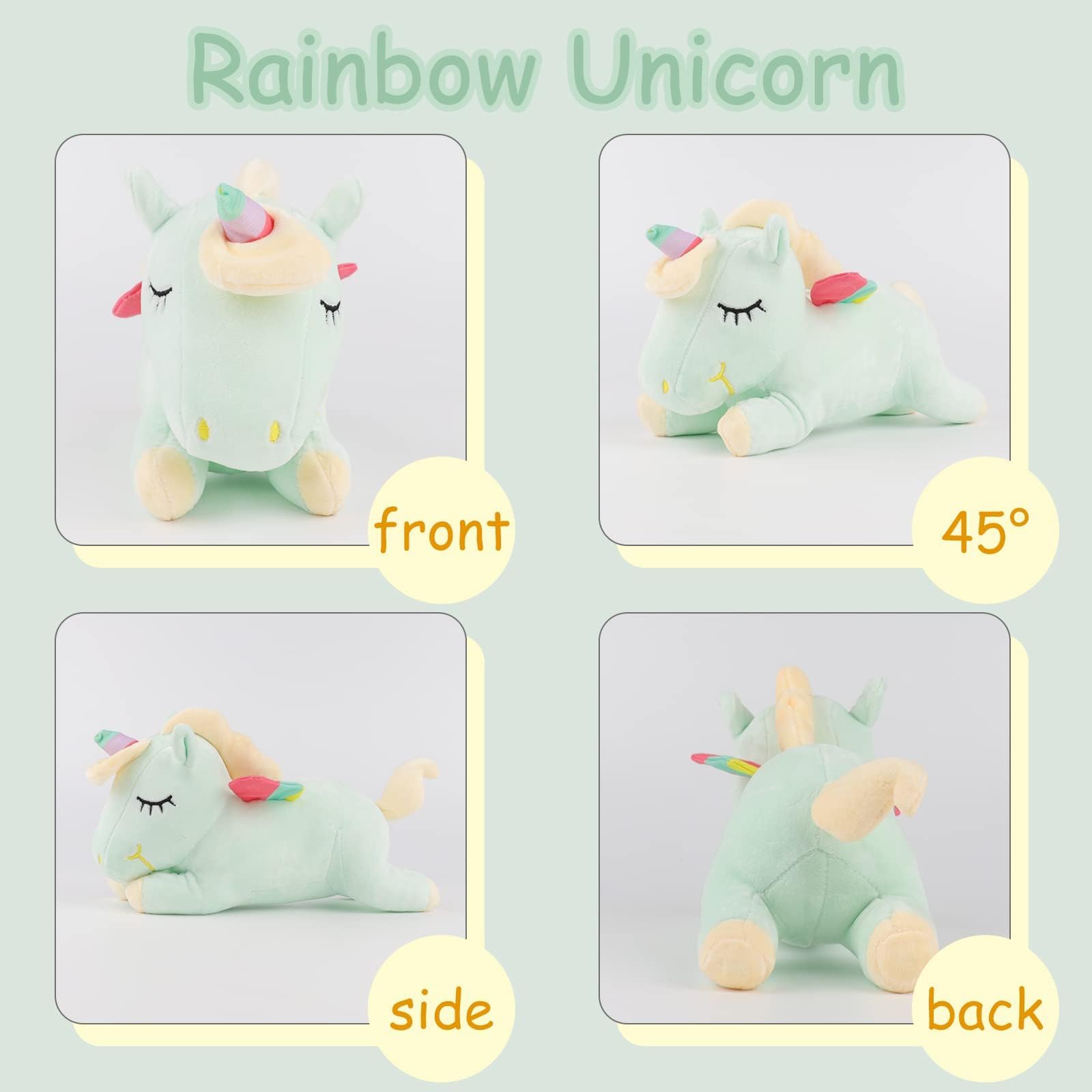 ANBOOR Regenbogen-Einhorn-Stofftier 40 Cm - Weiches Plüschtier, Kuscheltier Für Kinder, Geschenk