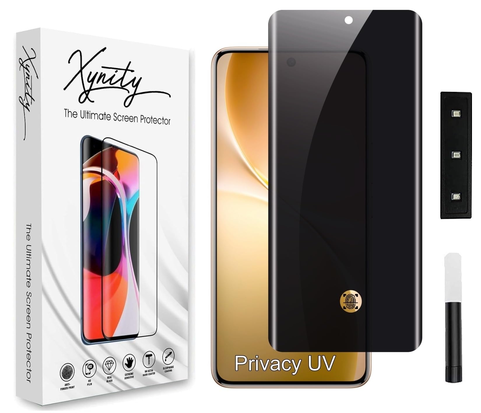 Xynity Ultra Privacy Curved UV Tempered Glass Screen Protector for Samsung Galaxy S22 Ultra 5G / Note 10 Plus : Full Screen Coverage with Easy Installation Kit (Scratch Resistant)-image-42