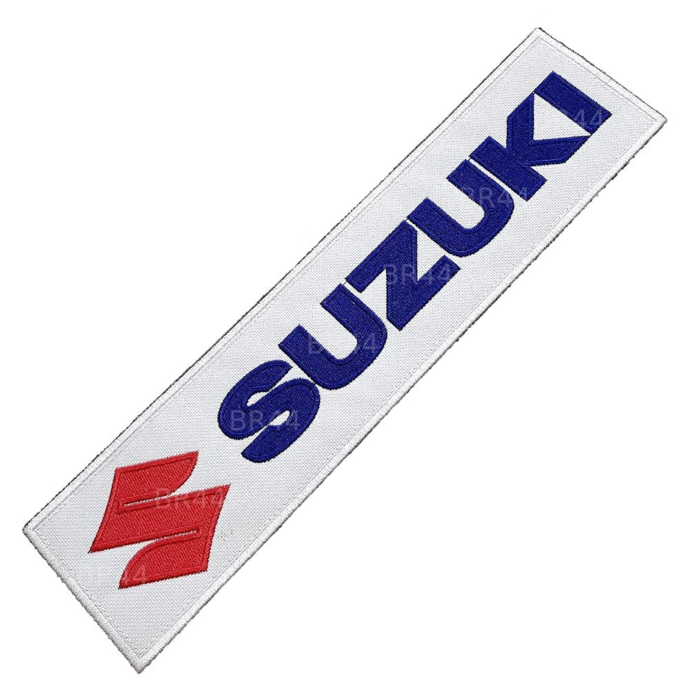 MOT198T Suzuki Embroidered Patch Iron or Sew to Kart Race Suit Shirt Size 11.42×2.95 in