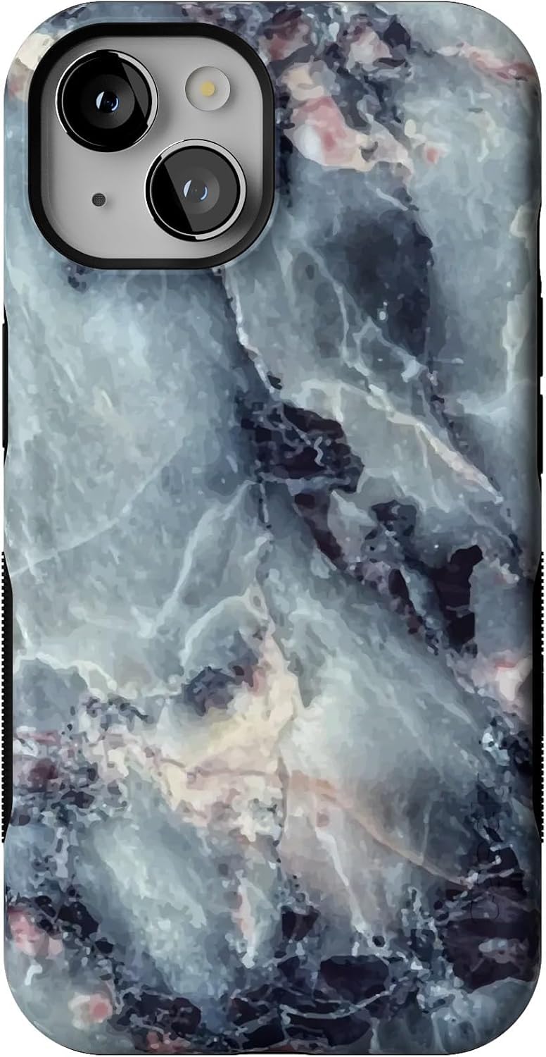 Casely iPhone 14 Case | Blue Marble | Compatible with MagSafe | Bold Protective Design